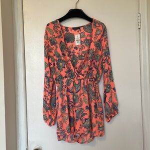 Neon Romper with Sleeves New with Tags